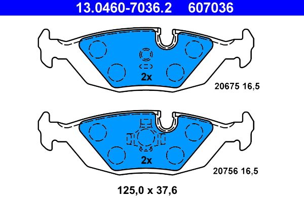 Гальмівні колодки дискові ATE 13046070362 - zapix