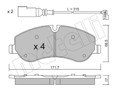 Гальмівні колодки дискові METELLI 2209900 - zapix