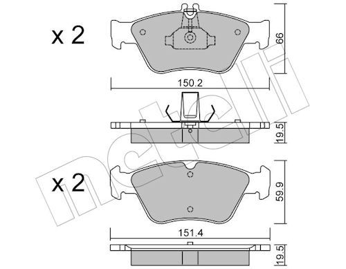 Гальмівні колодки дискові METELLI 2202190 - zapix