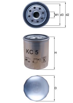 Паливний фільтр MAHLE KC5 - zapix