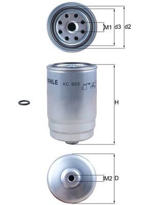 Паливний фільтр MAHLE KC605D - zapix