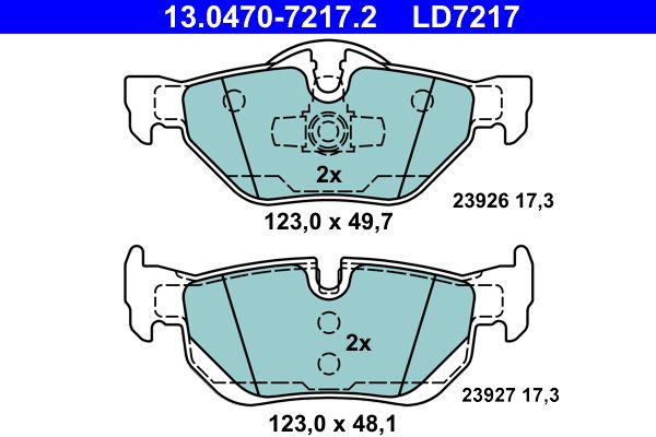 Гальмівні колодки дискові ATE 13047072172 - zapix