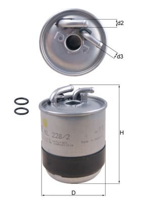 Паливний фільтр MAHLE KL2282D - zapix