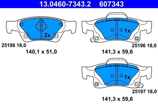 Гальмівні колодки дискові ATE 13046073432 - zapix
