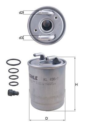 Паливний фільтр MAHLE KL4901D - zapix
