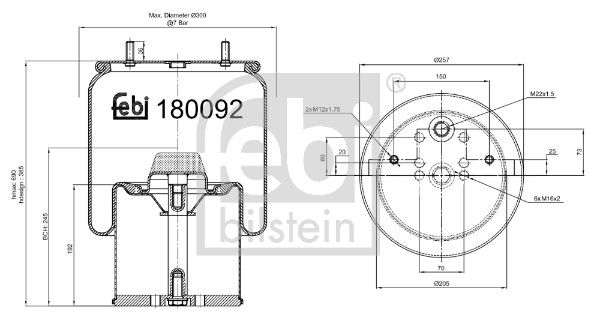Пневматична підвіска FEBI BILSTEIN 180092 - zapix