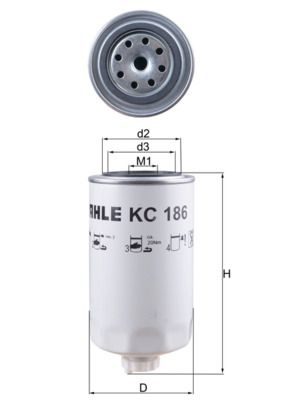 Паливний фільтр MAHLE KC186 - zapix