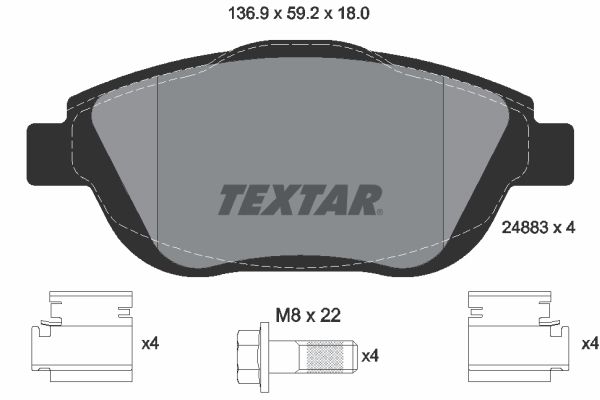 Гальмівні колодки дискові TEXTAR 2488301 - zapix