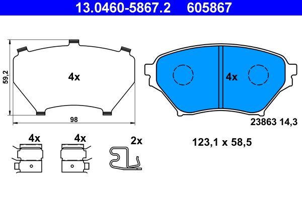 Гальмівні колодки дискові ATE 13046058672 - zapix