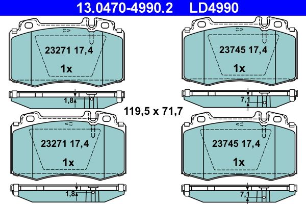 Гальмівні колодки дискові ATE 13047049902 - zapix