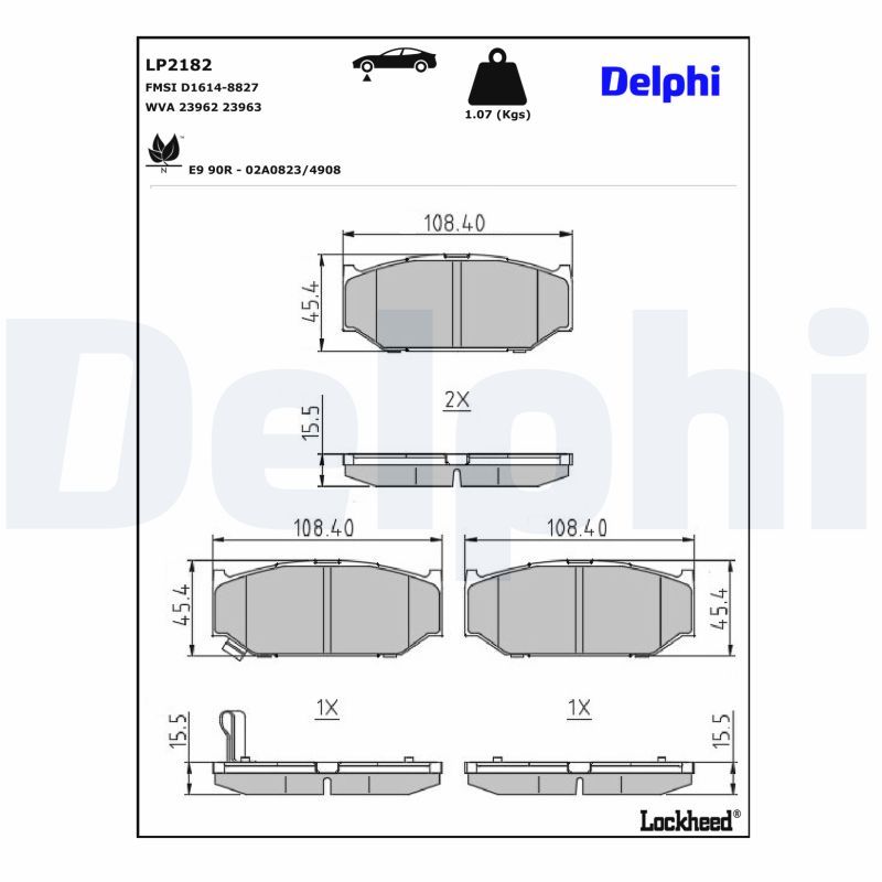 Гальмівні колодки дискові DELPHI LP2182 - zapix