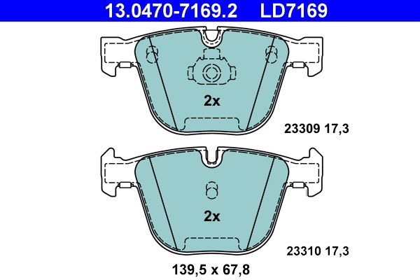Гальмівні колодки дискові ATE 13047071692 - zapix