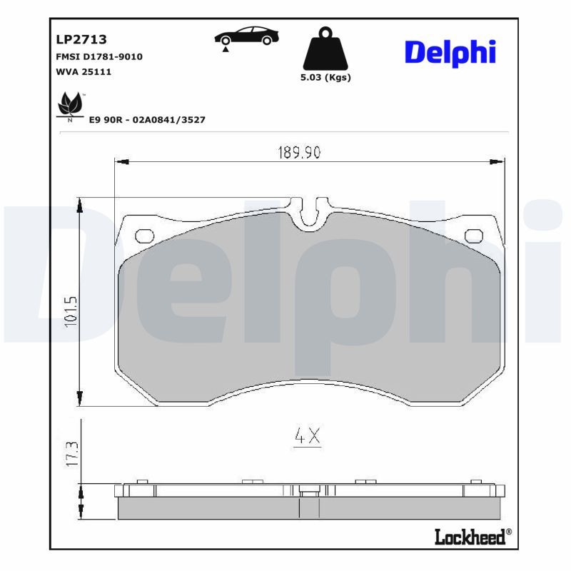Гальмівні колодки дискові DELPHI LP2713 - zapix