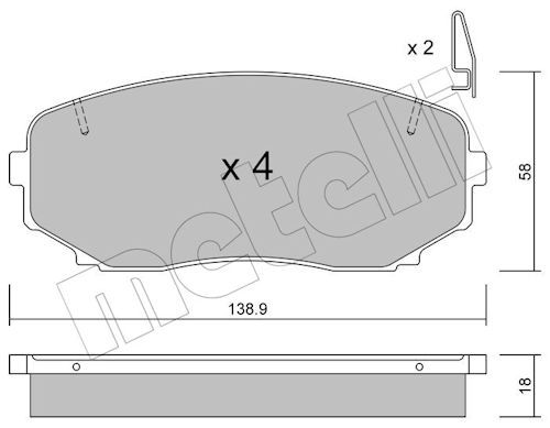 Гальмівні колодки дискові METELLI 2208720 - zapix