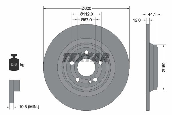 Гальмівний диск TEXTAR 92324303 - zapix