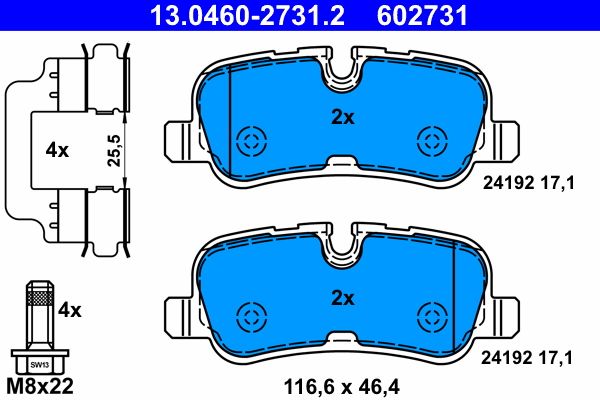 Гальмівні колодки дискові ATE 13046027312 - zapix