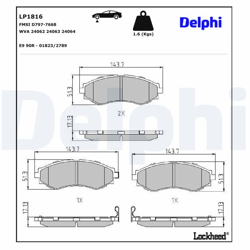 Гальмівні колодки дискові DELPHI LP1816 - zapix