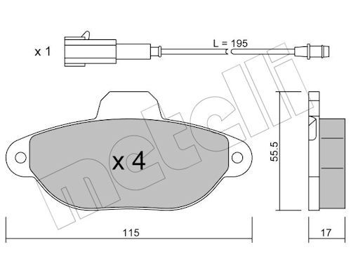 Гальмівні колодки дискові METELLI 2201592 - zapix