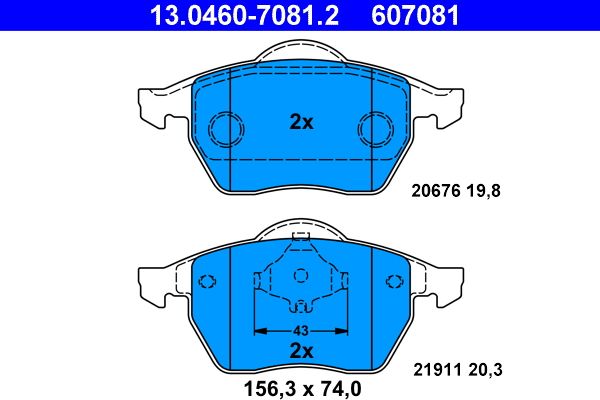 Гальмівні колодки дискові ATE 13046070812 - zapix