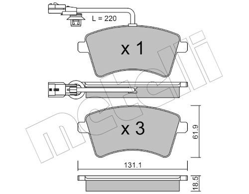 Гальмівні колодки дискові METELLI 2208121 - zapix