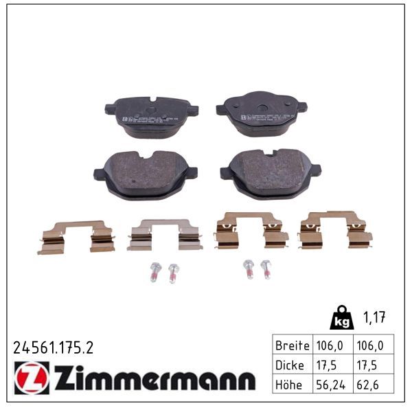 Гальмівні колодки дискові ZIMMERMANN 245611752 - zapix