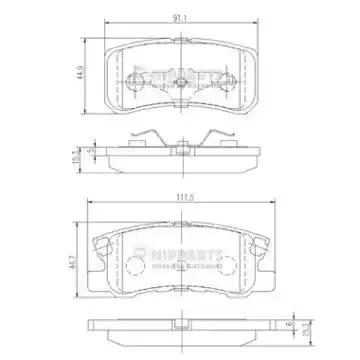 Гальмівні колодки дискові NIPPARTS J3615010 - zapix