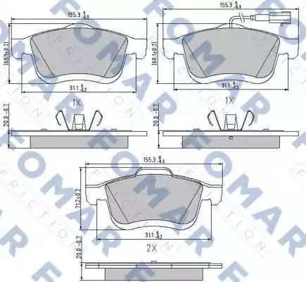 Гальмівні колодки дискові FOMAR FRICTION FO894881 - zapix