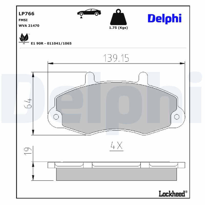 Гальмівні колодки дискові DELPHI LP766 - zapix
