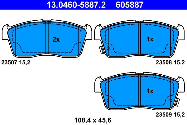 Гальмівні колодки дискові ATE 13046058872 - zapix