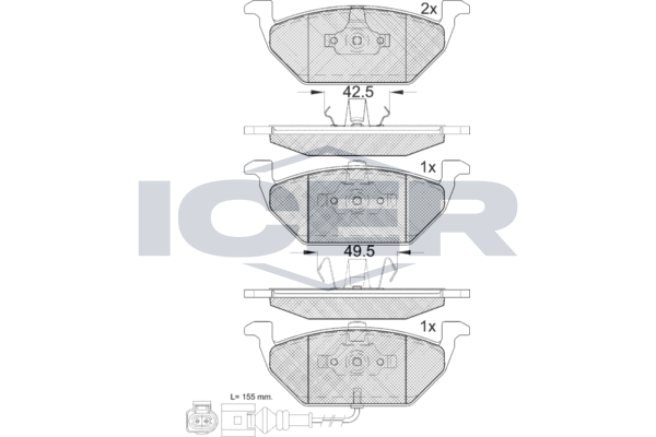 Гальмівні колодки дискові ICER 181349 - zapix