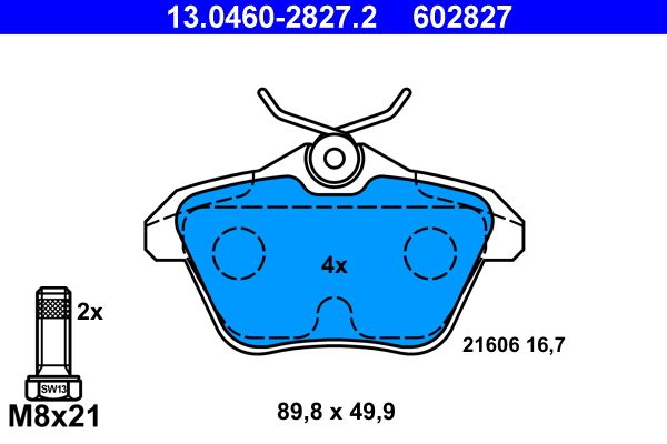 Гальмівні колодки дискові ATE 13046028272 - zapix