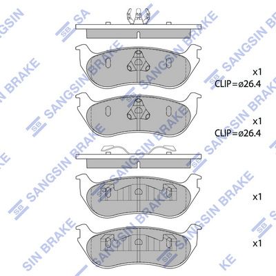 Тормозные колодки дисковые HI-Q SP1445