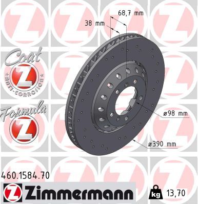 Гальмівний диск ZIMMERMANN 460158470 - zapix