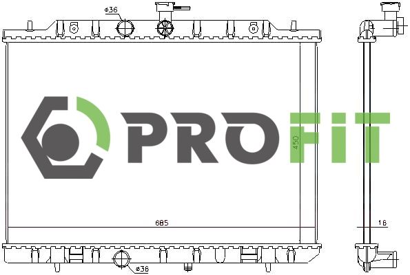 Радіатор охолодження двигуна PROFIT 17400264 - zapix