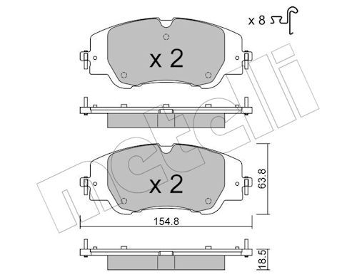 Гальмівні колодки дискові METELLI 2213500 - zapix
