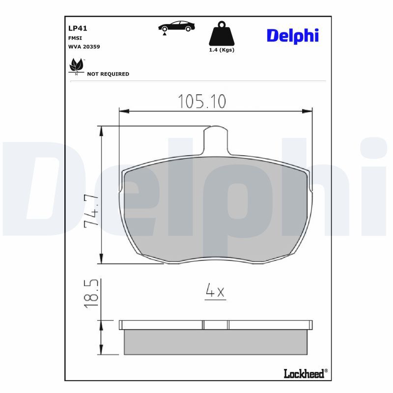 Гальмівні колодки дискові DELPHI LP41 - zapix