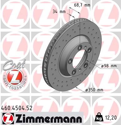 Гальмівний диск ZIMMERMANN 460450452 - zapix