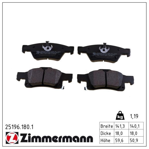 Гальмівні колодки дискові ZIMMERMANN 251961801 - zapix