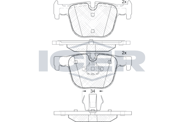 Гальмівні колодки дискові ICER 182064 - zapix