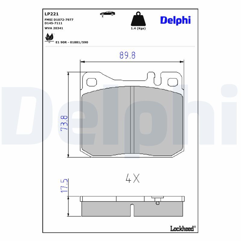 Гальмівні колодки дискові DELPHI LP221 - zapix