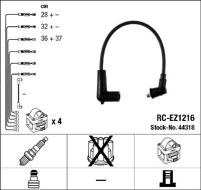 Кабелі запалювання NGK 44318 - zapix