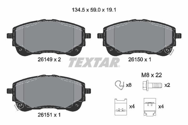 Гальмівні колодки дискові TEXTAR 2614901