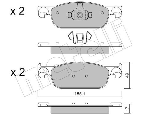 Гальмівні колодки дискові METELLI 2211090 - zapix