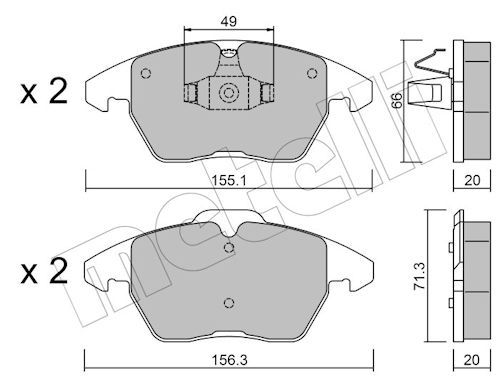 Гальмівні колодки дискові METELLI 2205482 - zapix