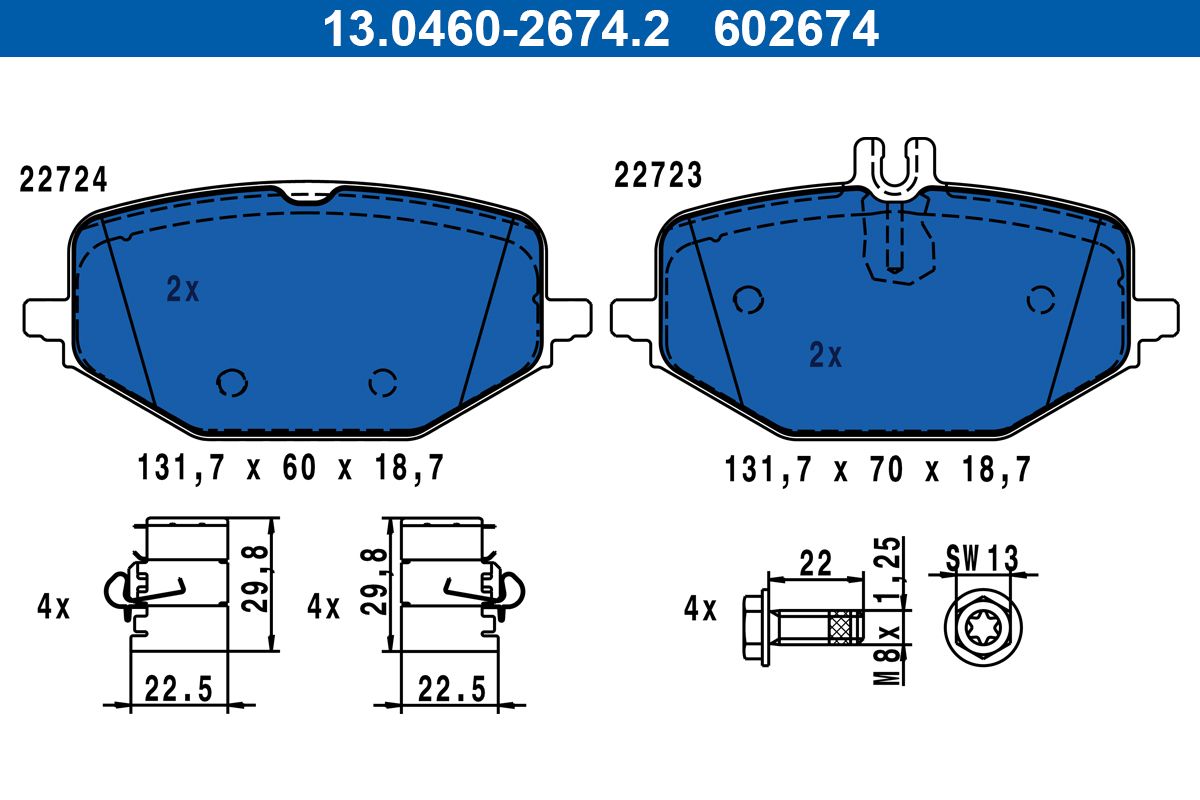 Гальмівні колодки дискові ATE 13046026742 - zapix
