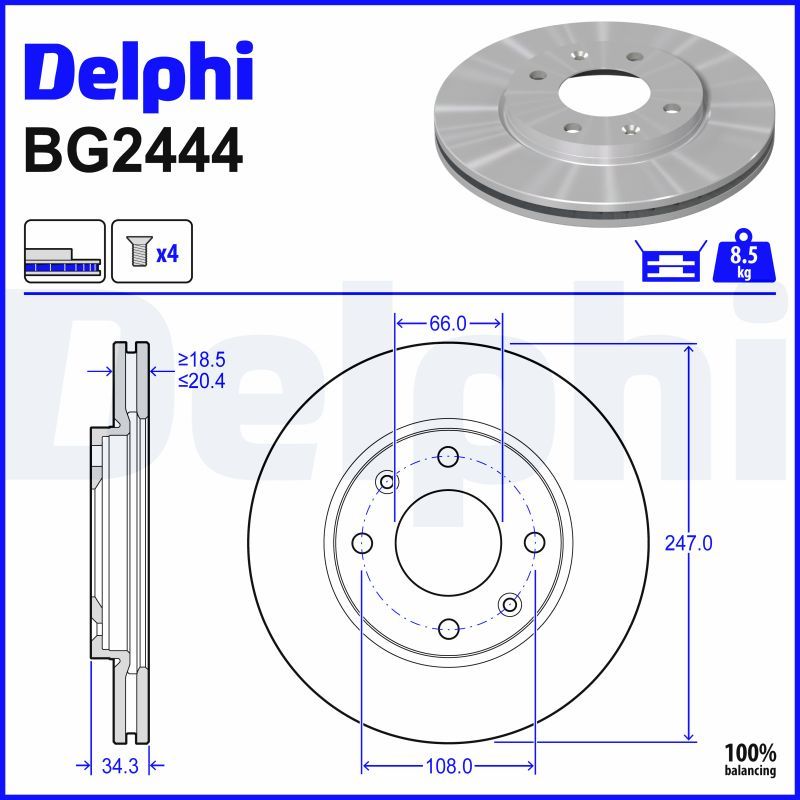 Гальмівний диск DELPHI BG2444 - zapix