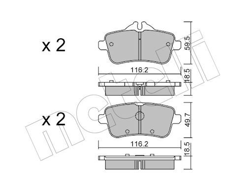 Гальмівні колодки дискові METELLI 2209680 - zapix