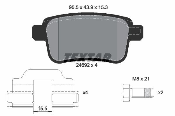 Гальмівні колодки дискові TEXTAR 2469201 - zapix