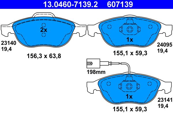 Гальмівні колодки дискові ATE 13046071392 - zapix