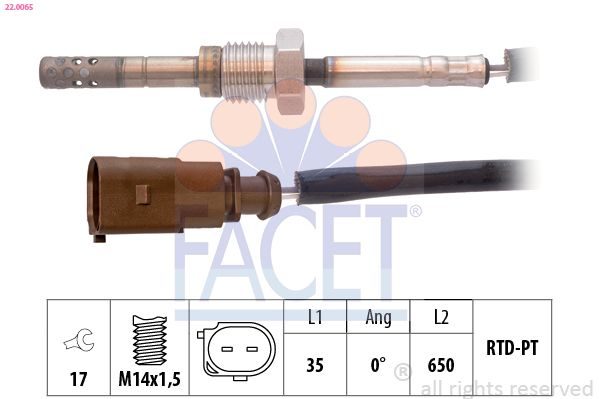 Датчик температури відпрацьованих газів FACET 220065 - zapix